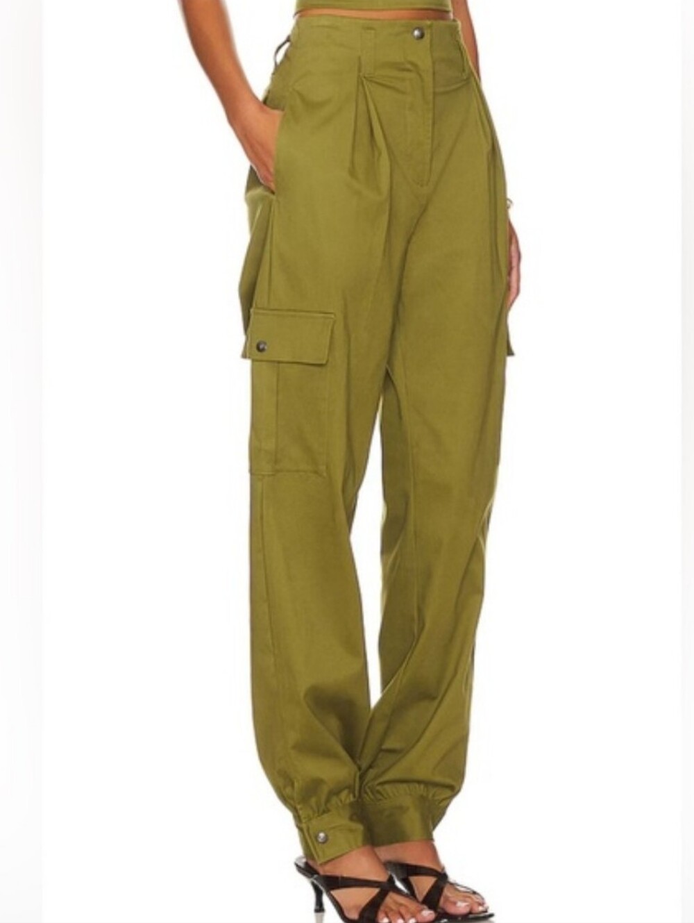 NWT LITA by Ciara Relaxed Paperbag Cargo Trouser - Avocado